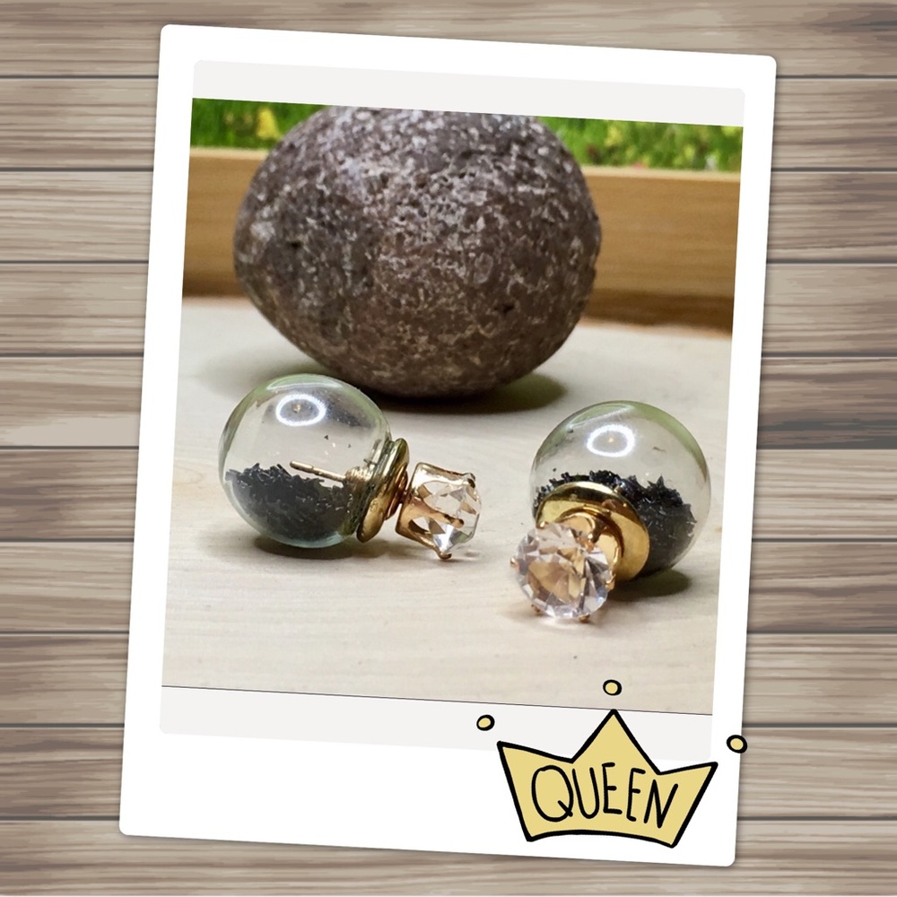Black Star Double Stud Earrings